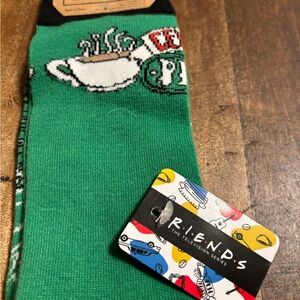 FRIENDS Green Socks with Coffee Cup Design